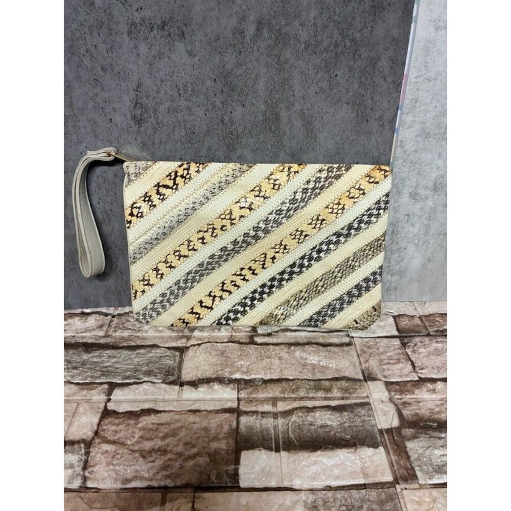 Vintage 1980s Patchwork Snakeskin Clutch/Purse by David Mehler for DAME